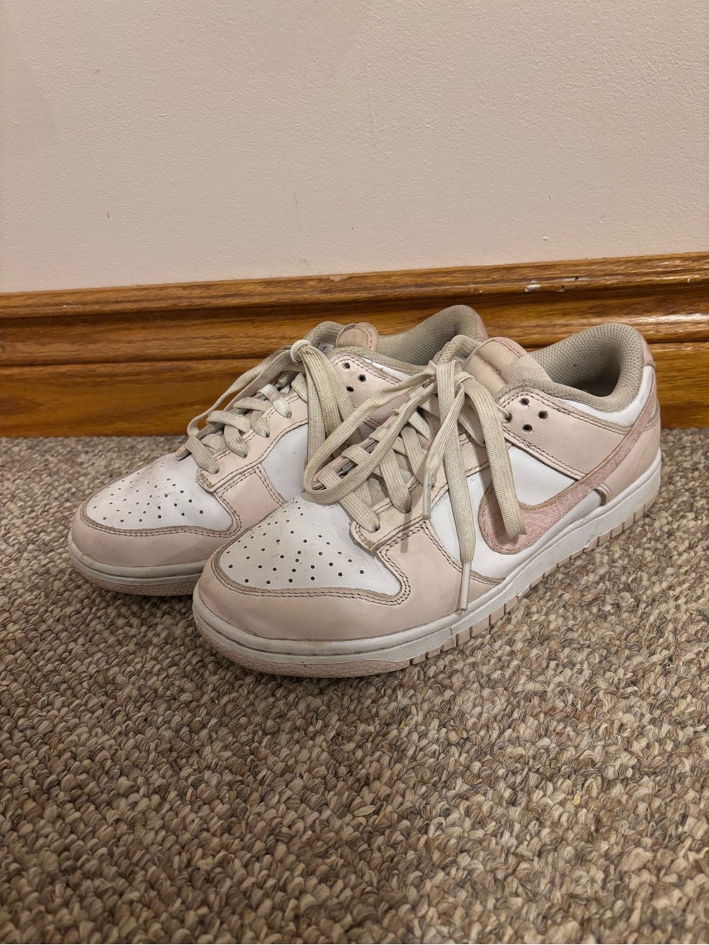 Nike Women’s Low-Top Sneakers in Pale Pink and White